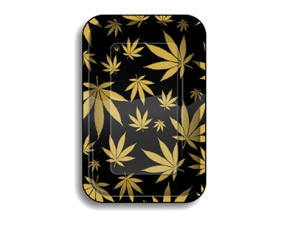 FIRE-FLOW Rolling Tray - Leaves Gold (Small)